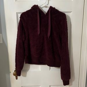 comfy fluffy plum hoodie